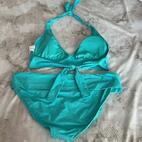 Bleu Rod Beattie V-Neck Banded Halter Bikini Top and Bikini Bottom - Picture 5 of 8